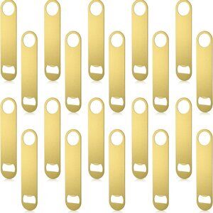 Pack of 20 Flat Bottle Opener Stainless Steel Beer Openers Blanks Heavy Duty Bar